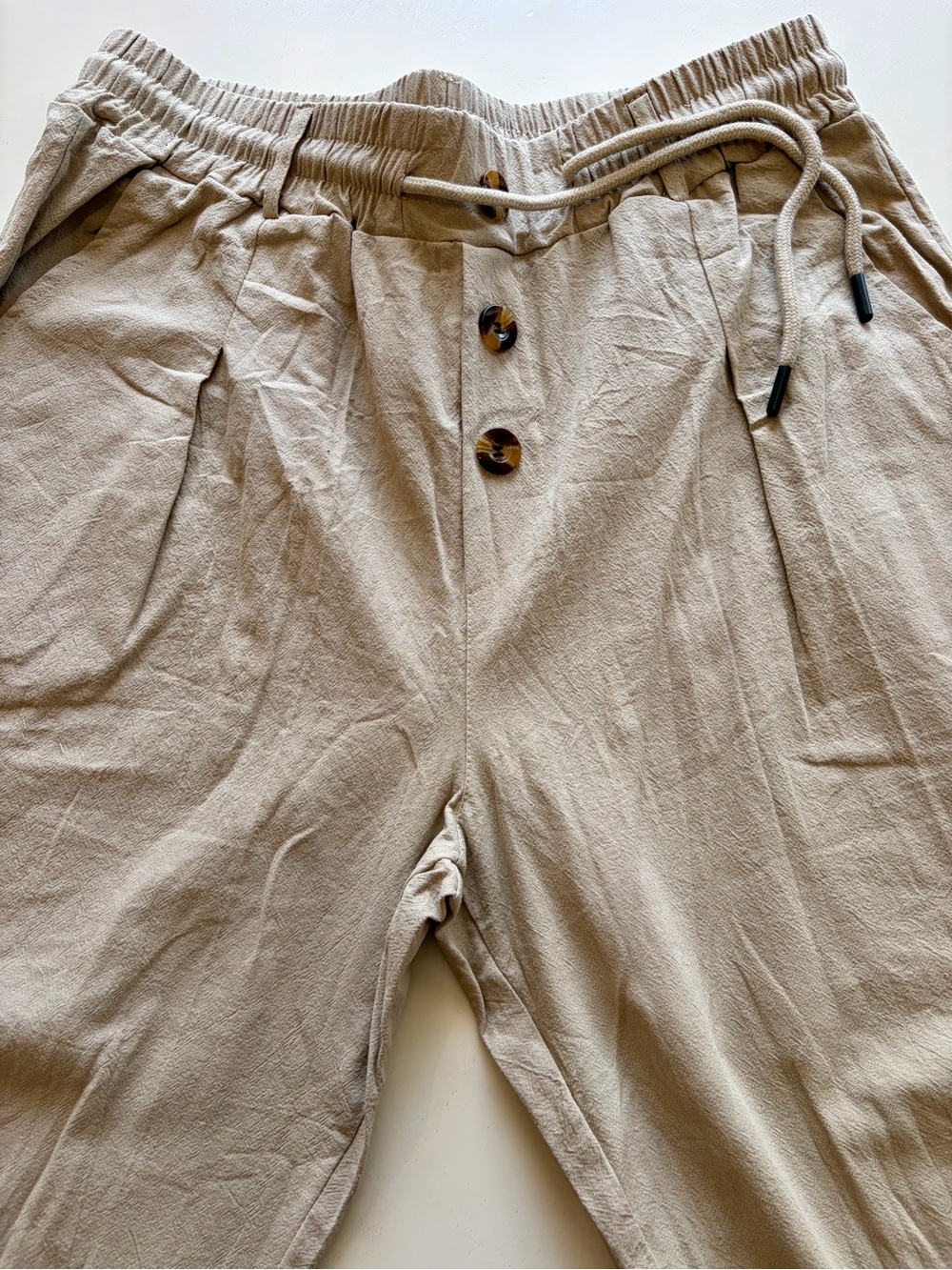 NWOT 3pc Linen Trousers Bundle Size L Button Fly Blue Tan Resort Capsule - Picture 4 of 8